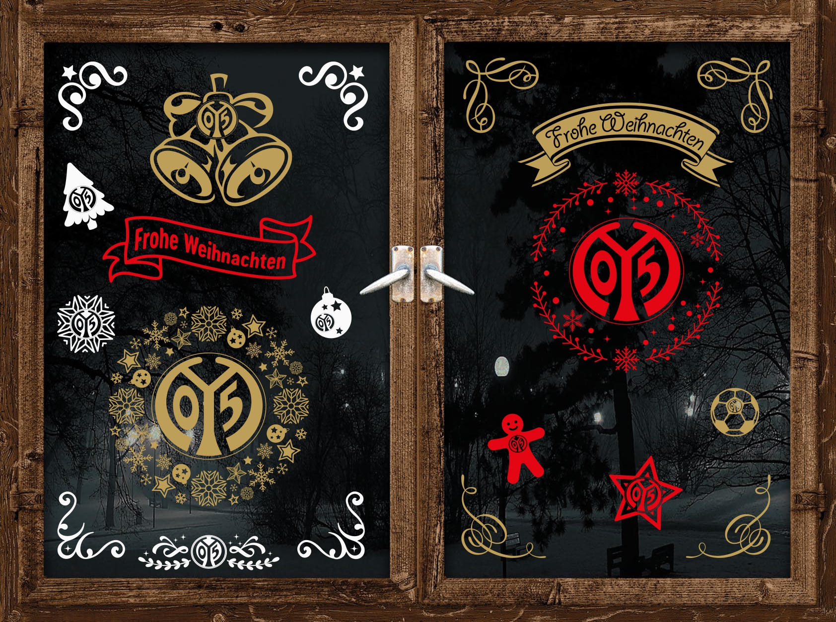 3er Set Fensterbilder Weihnachten